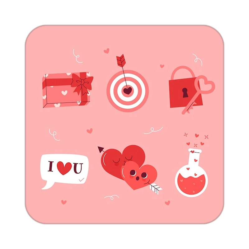 زیر لیوانی کاکتی طرح عاشقانه مدل mp37484