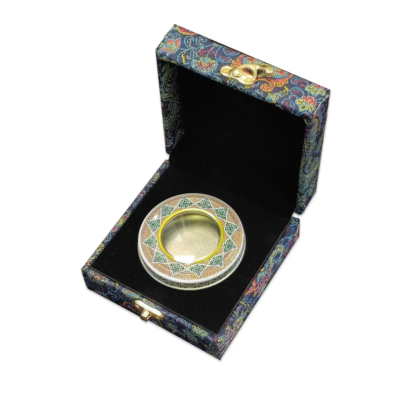 ظرف زعفران مدل ترمه به همراه ظرف خاتم