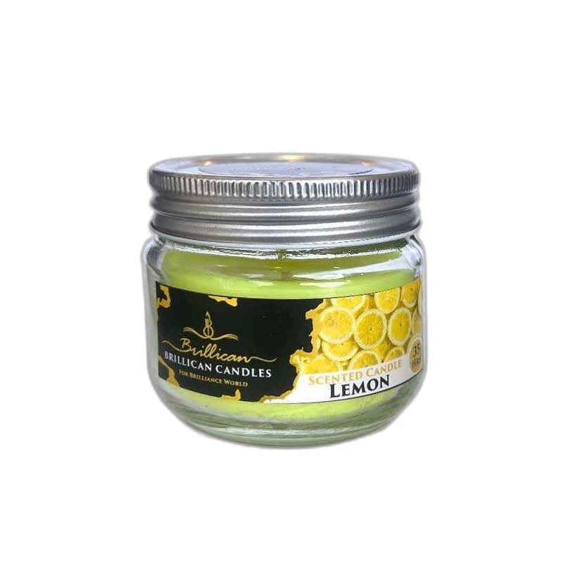 شمع دست ساز معطر مدل گرد با رایحه لیمو زمان اتمام 35 ساعت