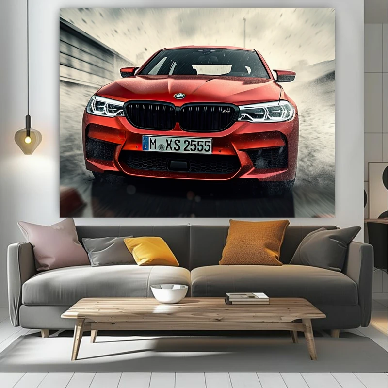 تابلو بوم طرح مخمل خودروی اسپرت مدل BMW کد BK24337