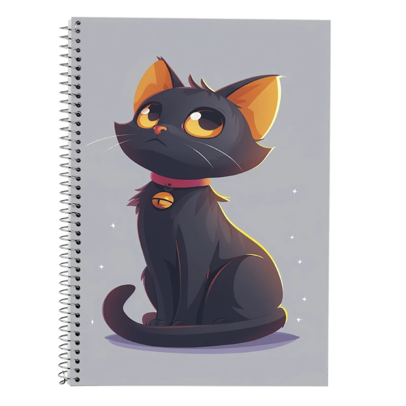 دفتر زبان 50 برگ مدوپد مدل دو خط طرح گربه کد DF14746