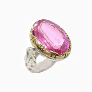 انگشتر نقره مردانه مدل توپاز معدنی کد 87304