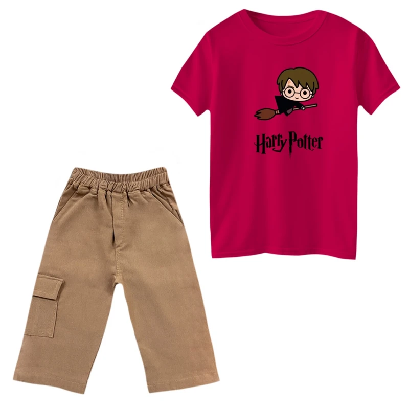 ست تی‌شرت و شلوارک پسرانه مدل هری پاتر کد 4