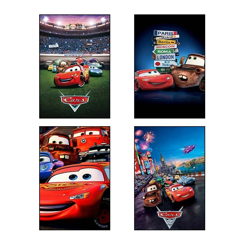 تابلو شاسي کارنيکا طرح ماشین‌ها Cars کد 92081 مجموعه 4 عددی