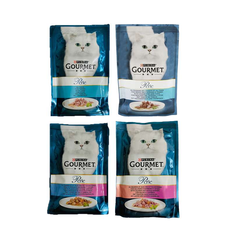 غذای پوچ گربه گورمت مدل دریایی کد  4 وزن 85 گرم