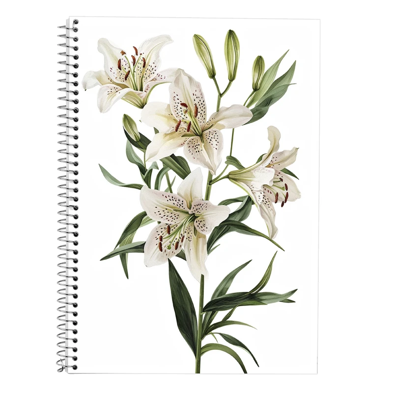 دفتر زبان 50 برگ مدوپد مدل دو خط طرح گل کد DF13891