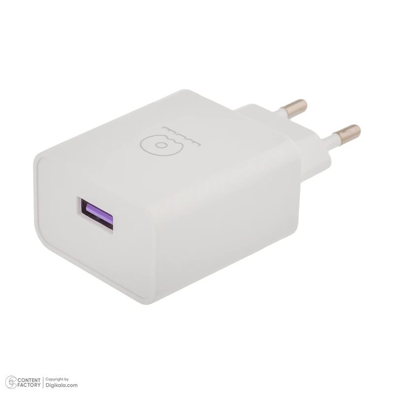 عکس شماره 3 : شارژر دیواری 18 وات دبلیو یو دبلیو مدل t95 به همراه کابل usb به usb-c طول 1 متر