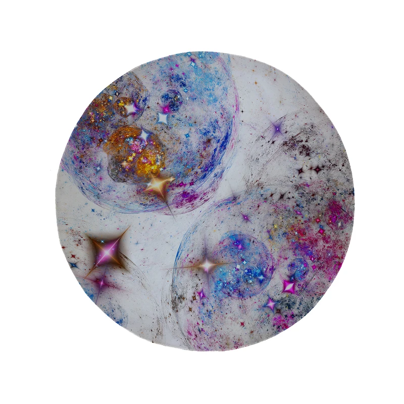 پادری مدل دایره طرح فانتزی کد 5906 سایز 90 × 90 سانتی متر 