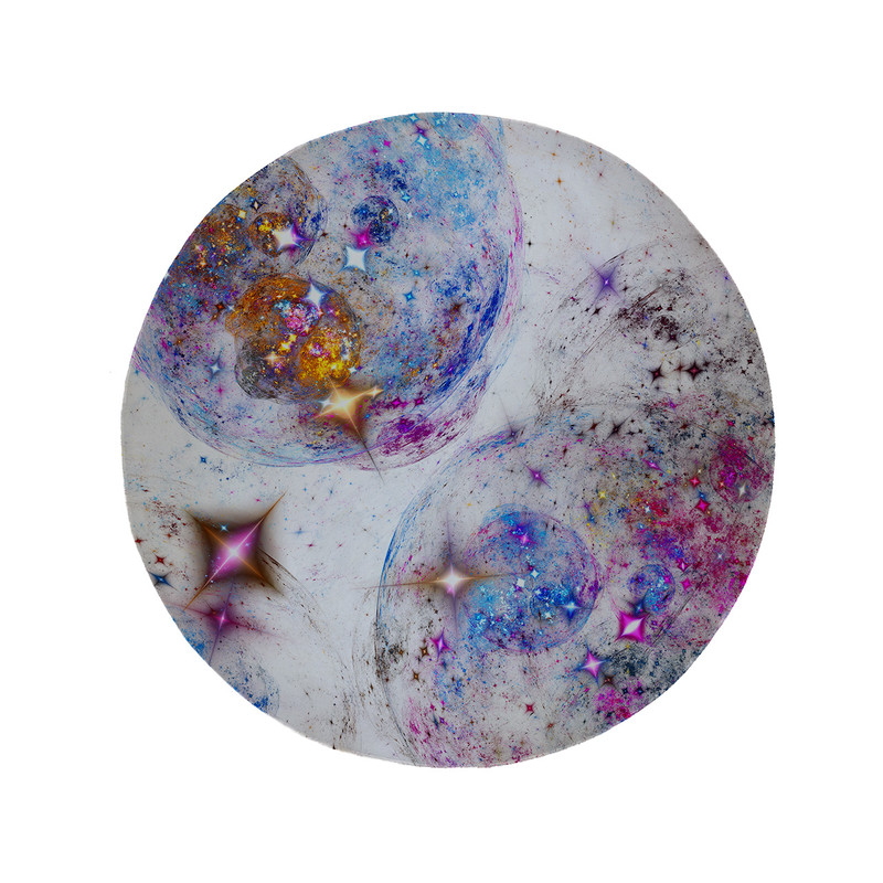 پادری مدل دایره طرح فانتزی کد 5906 سایز 90 × 90 سانتی متر 