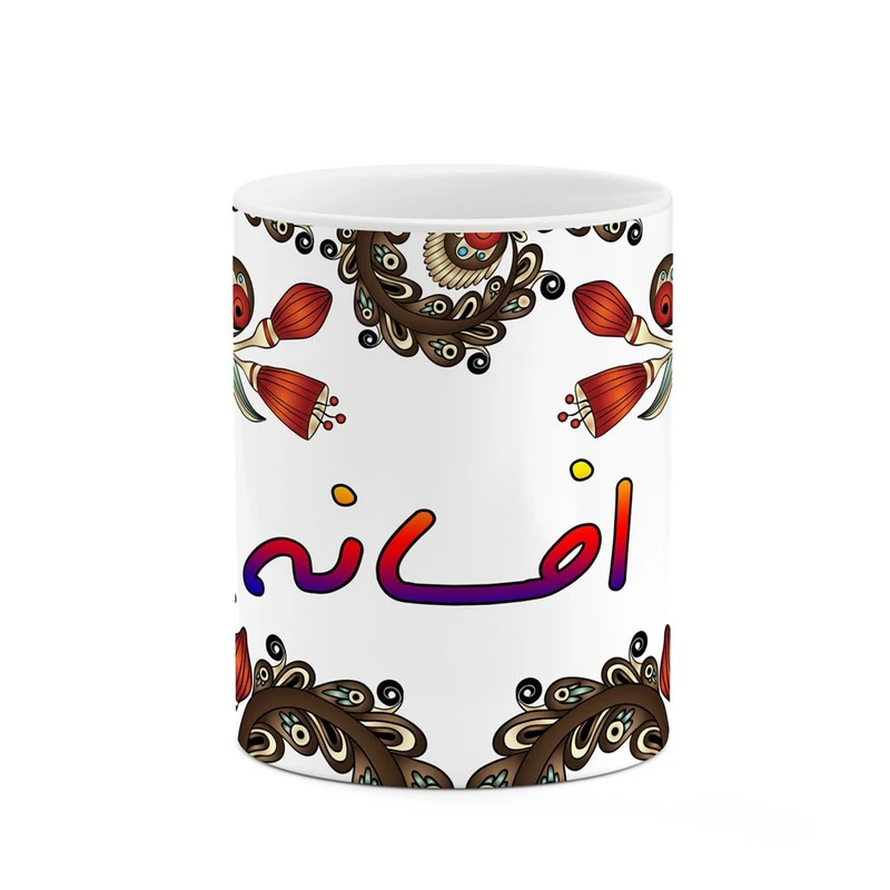 ماگ کاکتی مدل اسم افسانه طرح سنتی گل و بته کد mgh43671
