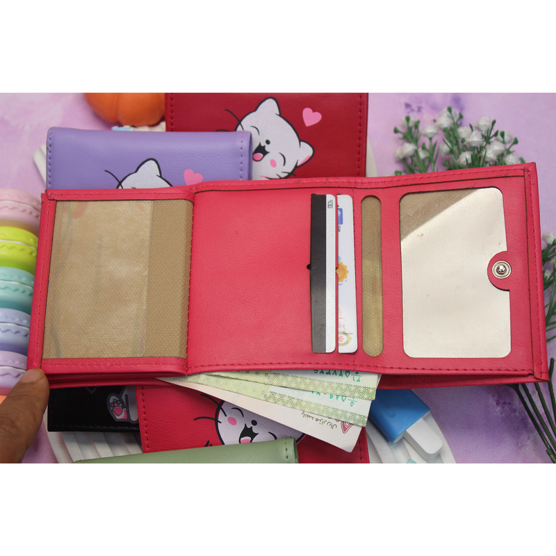 کیف پول زنانه مدل گربه خندون کد KZD-0109