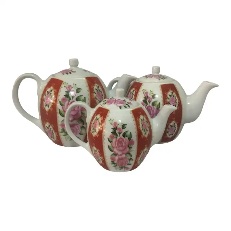 قوری مدل گل مجموعه 3 عددی