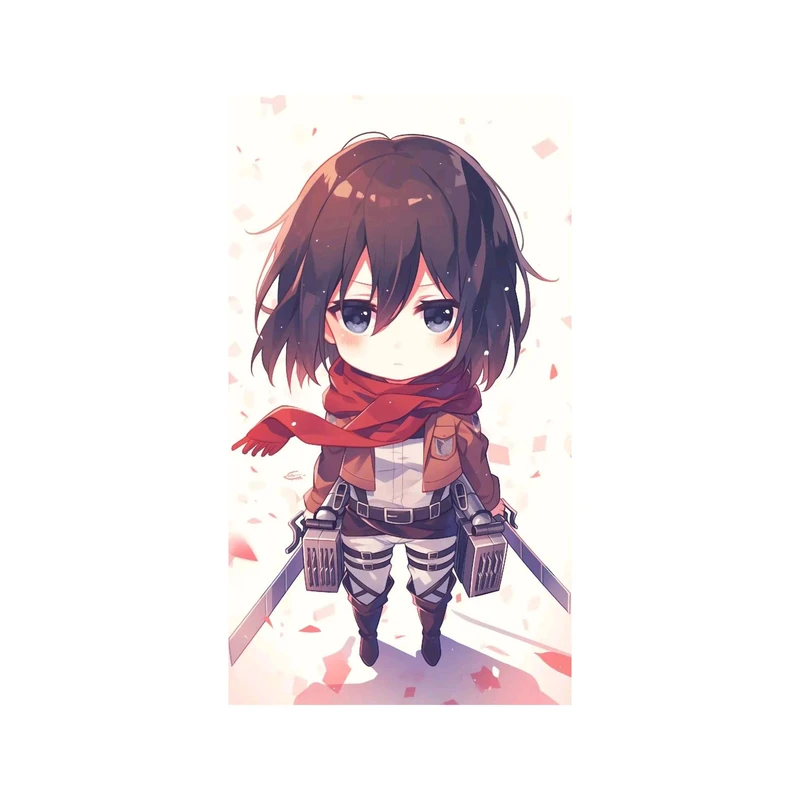 استیکر لپ تاپ و موبایل مدل انیمه طرح حمله به تایتان میکاسا آکرمن Attack on Titan Mikasa Ackerman کد 4609