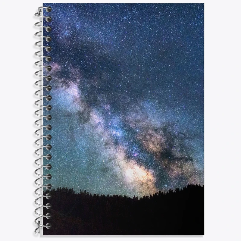 دفتر زبان 50 برگ خندالو مدل سه خط طرح کهکشان کد F48