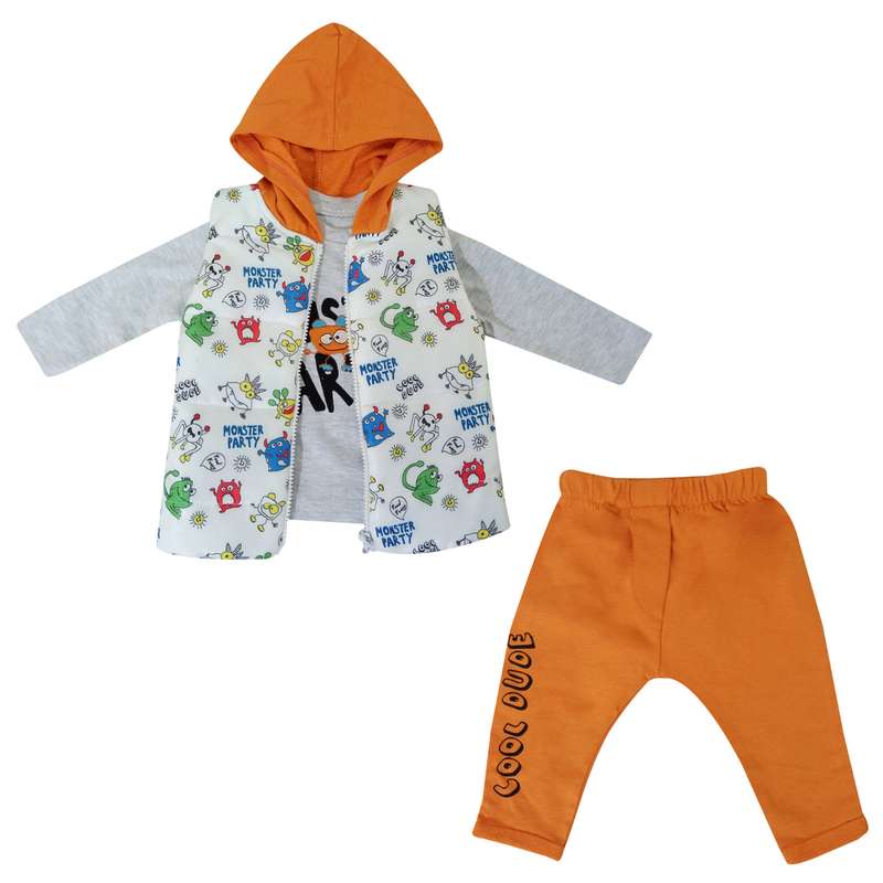 ست 3 تکه لباس نوزادی مدل HippILkids کد 2