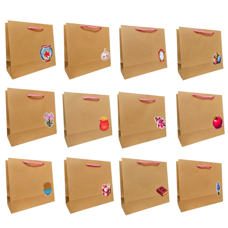 پاکت هدیه مدل عید نوروز و هفت سین مجموعه 12 عددی