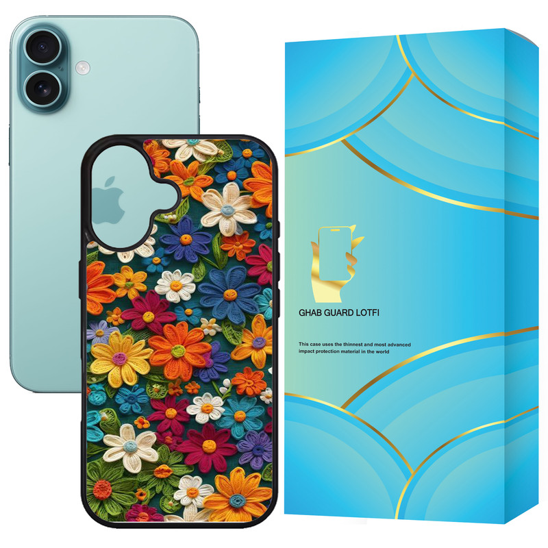 کاور قاب گارد لطفی طرح گل گلی مدل G16PL مناسب برای گوشی موبایل اپل iPhone 16 Plus