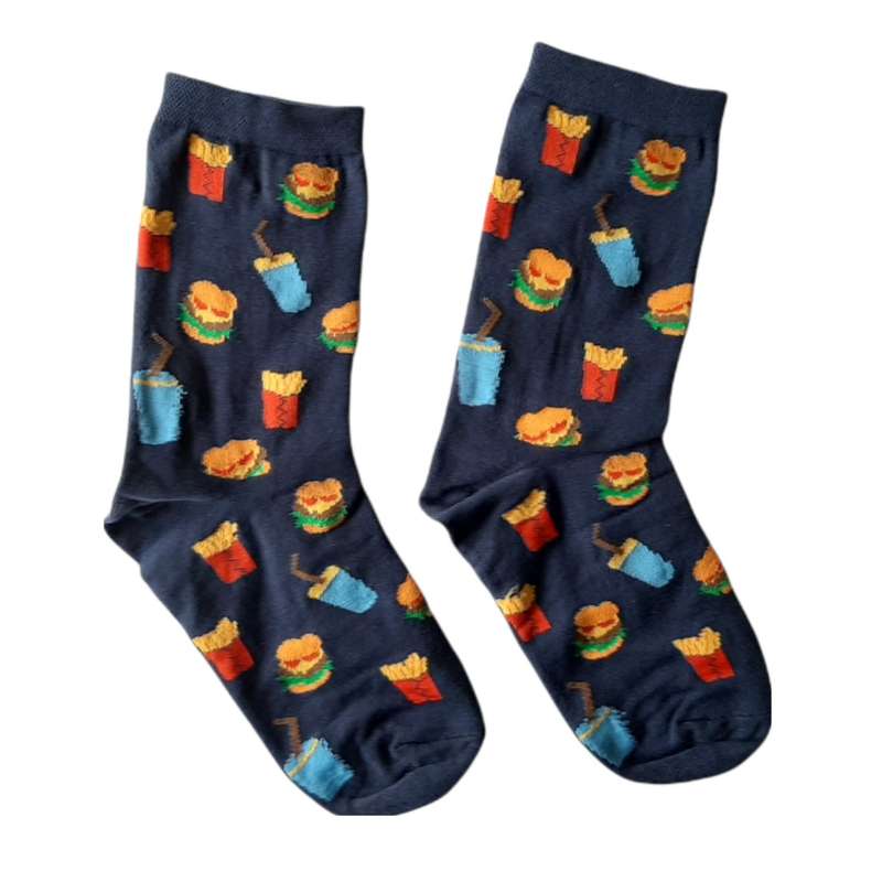 جوراب دخترانه مدل همبرگر و سيب زميني کد 1340