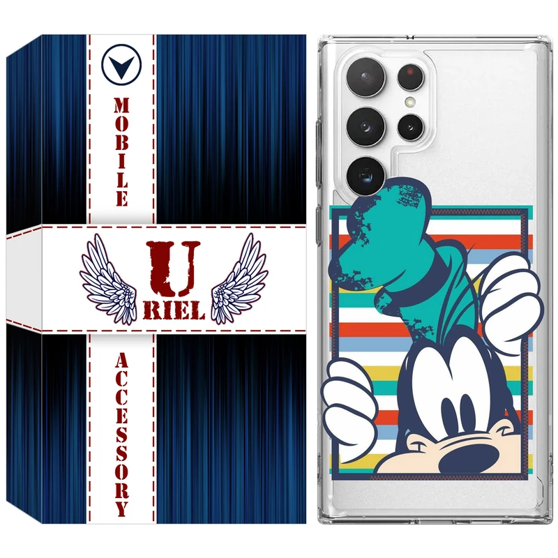 کاور یوریل مدل Clear کد 2 طرح سگ مناسب برای گوشی موبایل سامسونگ Galaxy S22 Ultra