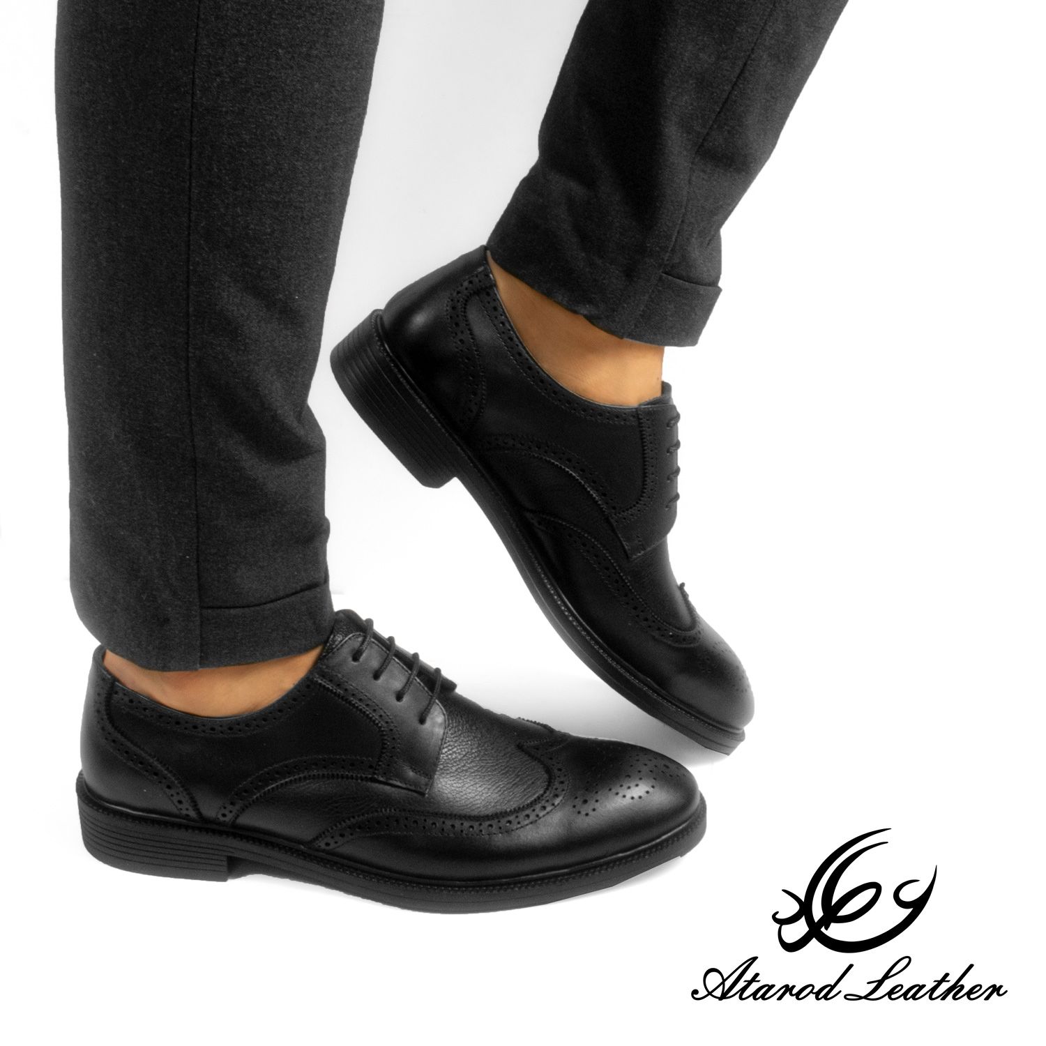 کفش مردانه چرم عطارد مدل چرم طبیعی کد SH136 -  - 21