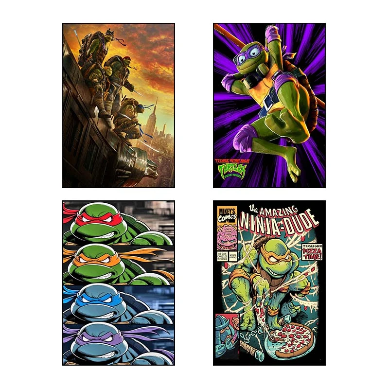 تابلو شاسي کارنيکا طرح لاک‌پشت‌های نینجا Teenage Mutant Ninja Turtles کد 54875 مجموعه 4 عددی