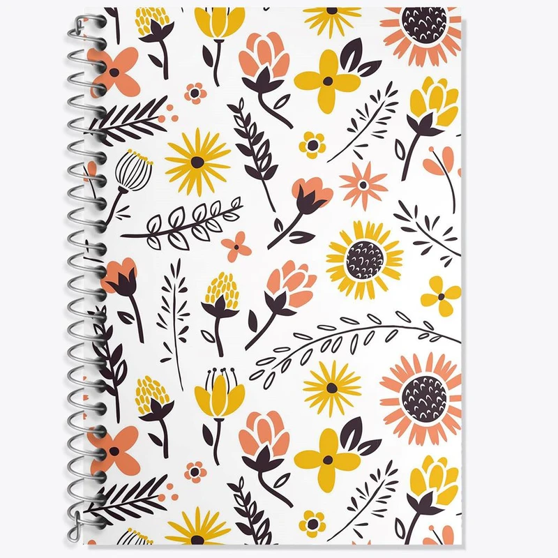 دفتر زبان 50 برگ خندالو مدل سه خط طرح گل گلی کد 29075