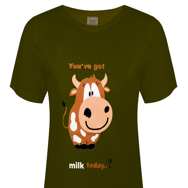 تی شرت آستین کوتاه زنانه مدل کارتونی کد 12