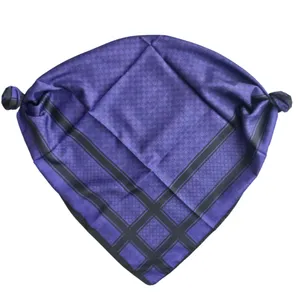 روسری زنانه مدل مینی اسکارف نخی حاشیه دار قواره کوچک کد 43