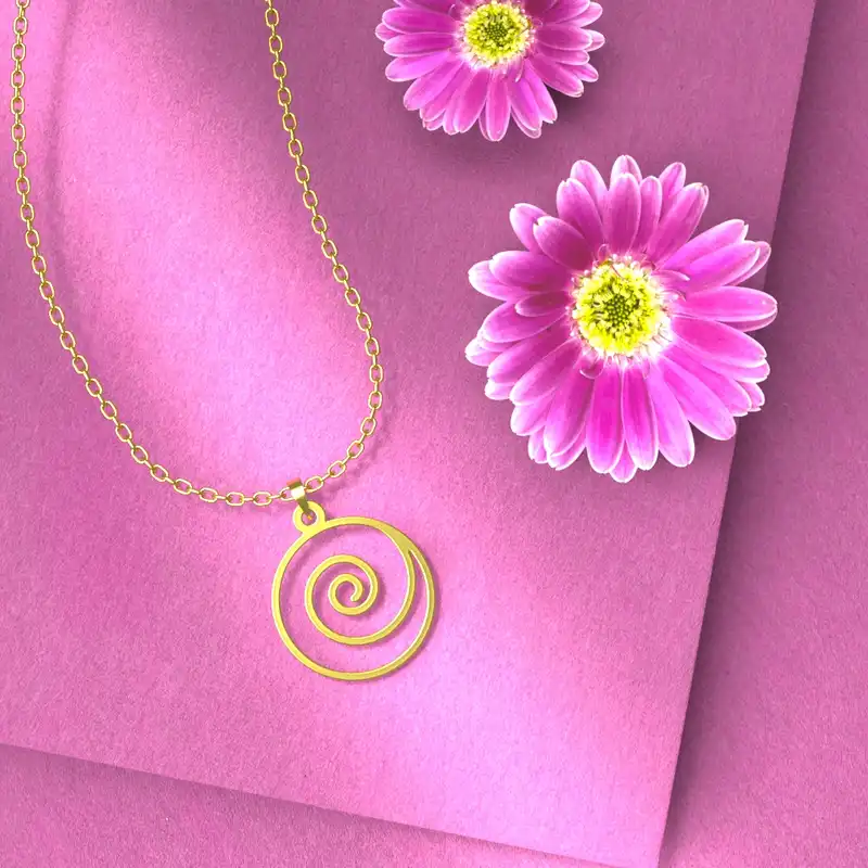 گردنبند طلا 18 عیار زنانه مدوپد مدل دایره کد D3-1-1127