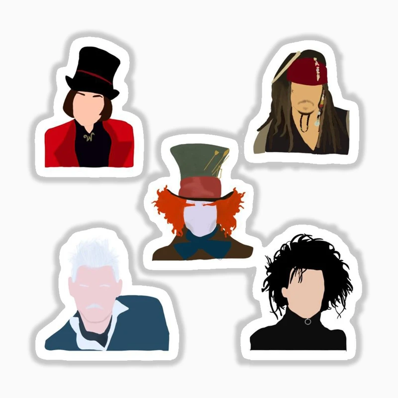 استیکر لپ تاپ و موبایل بووم طرح جانی دپ کد mm32 مجموعه 5 عددی