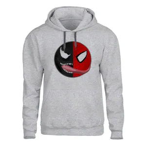 هودی مردانه مدل مرد عنکبوتی  کد SH19 رنگ طوسی