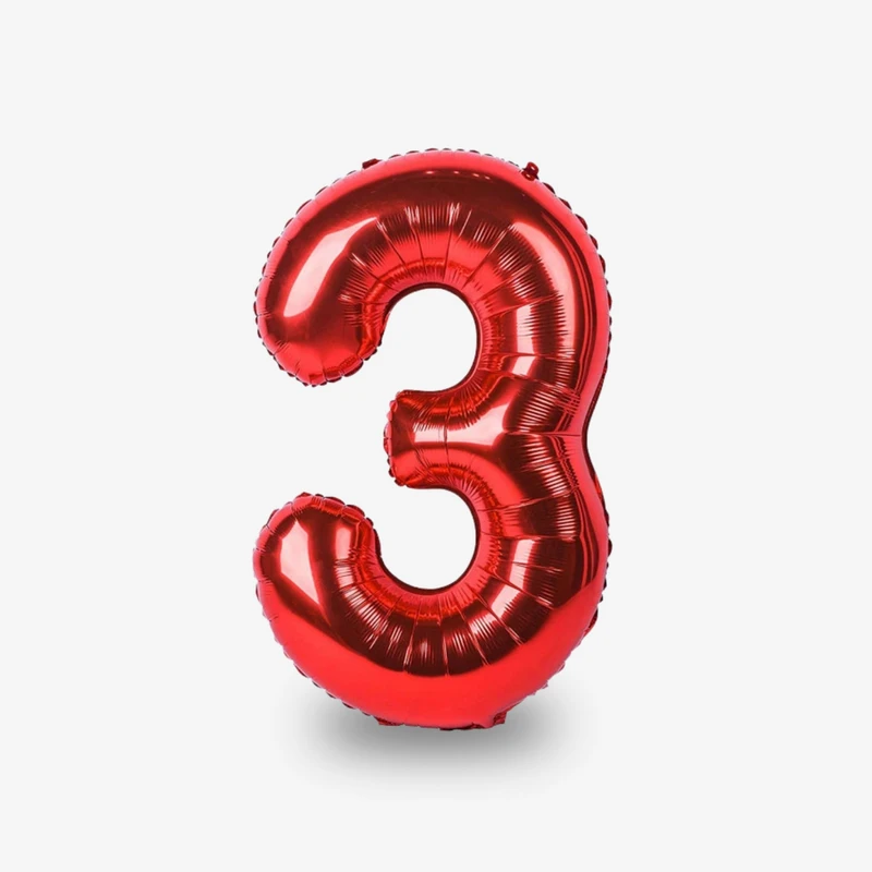 بادکنک فویلی بانیبو مدل Foil Balloon طرح عدد 3