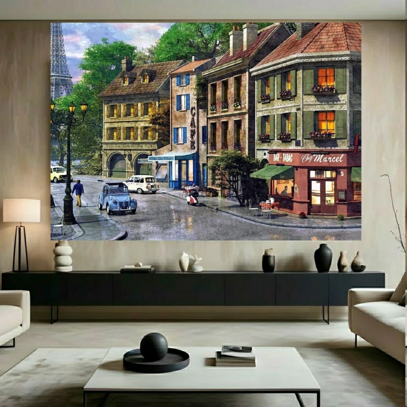 پوستر طرح برج ایفل مدل خیابان های پاریس کد BK24289