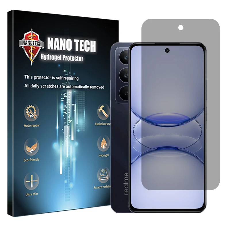 محافظ صفحه نمایش حریم شخصی نانو تک مدل هیدروژلی مناسب برای گوشی موبایل ریلمی C75x