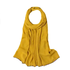 شال زنانه مدل نخ اسلپ طرح ساده حاشیه سنگ دوزی کد ma-1339