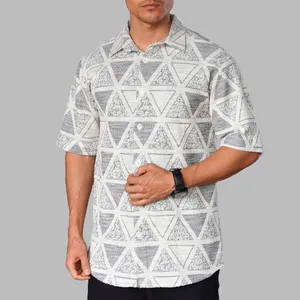 پیراهن آستین کوتاه یقه برگردان مردانه مدل 1165-093