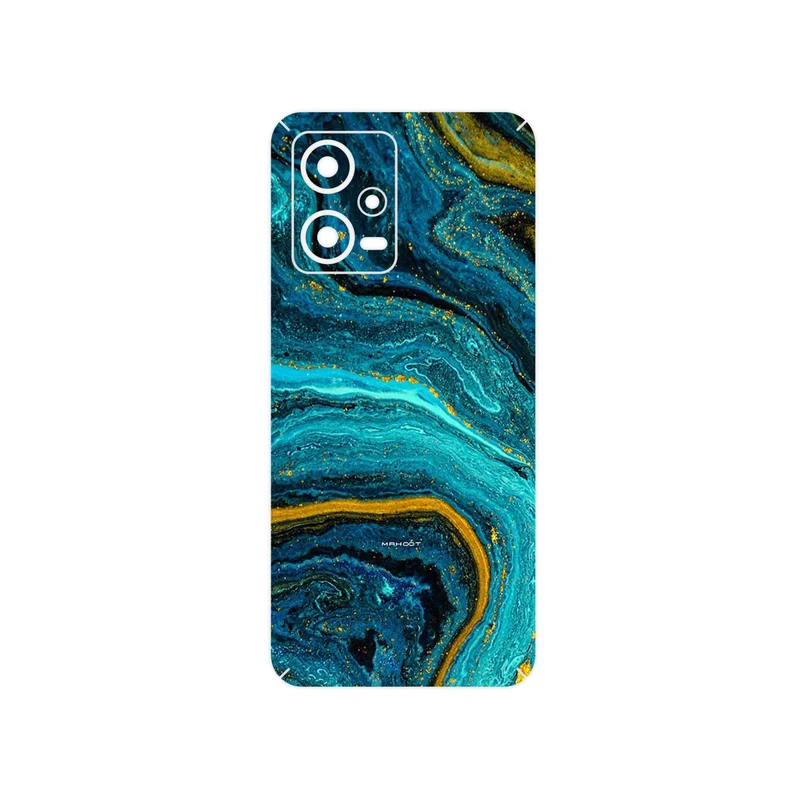برچسب پوششی ماهوت مدل Turquoise marblewith golden streaks مناسب برای گوشی موبایل شیائومی Redmi Note 12 5G