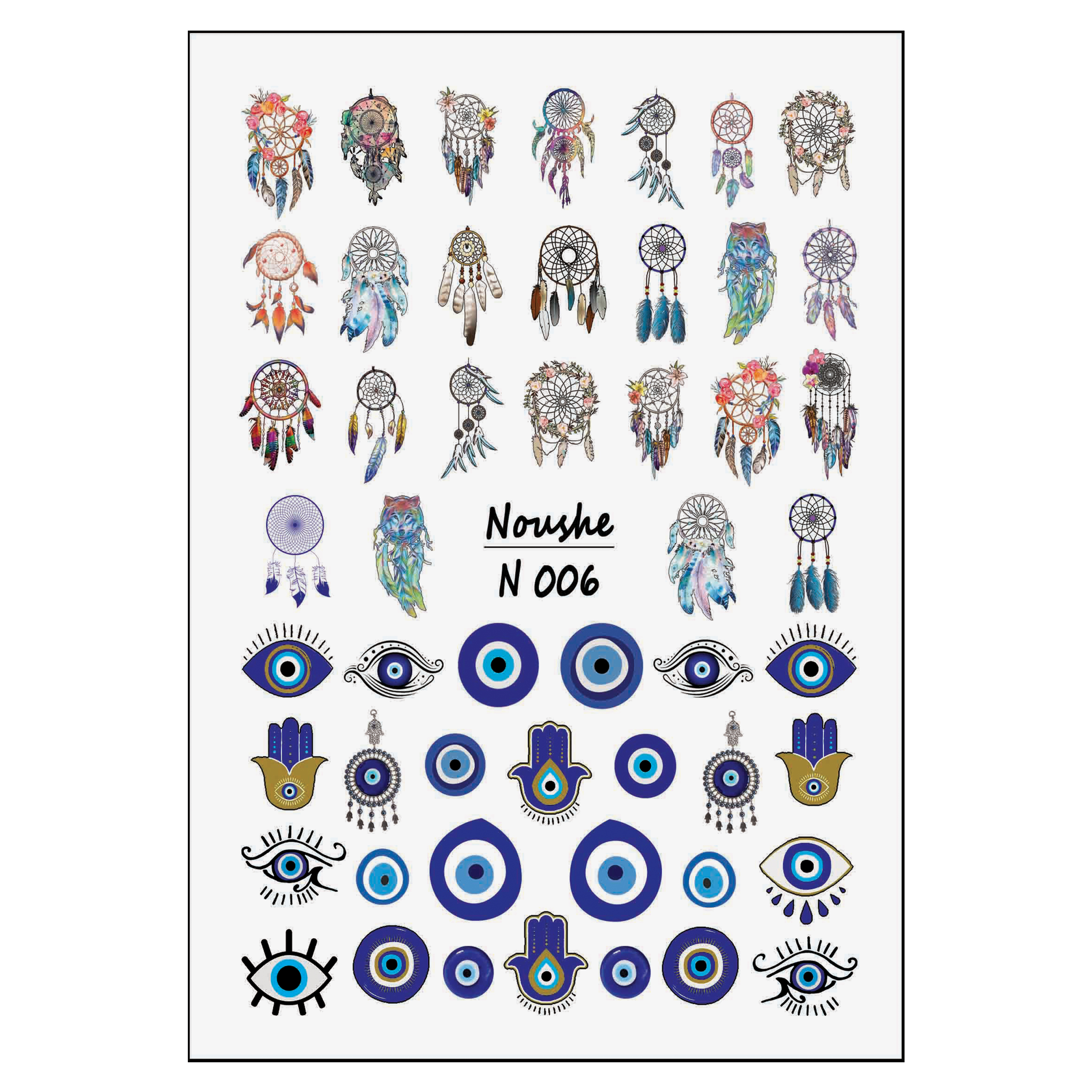 برچسب لنز ناخن مدل چشم نظر کد N006