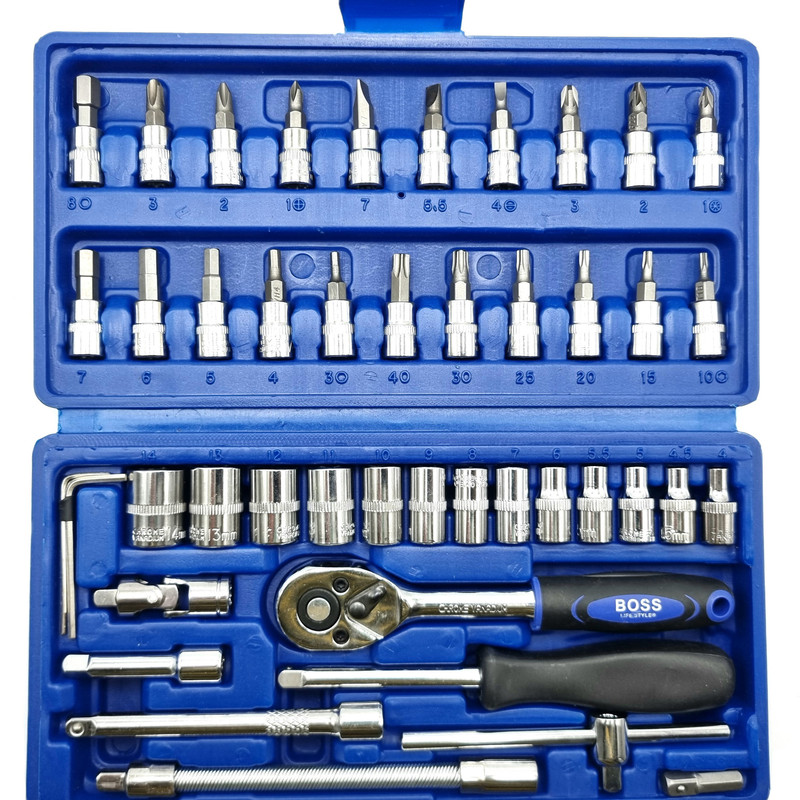 مجموعه 46 عددی آچار و سری بکس جغجغه ای مدل 46S