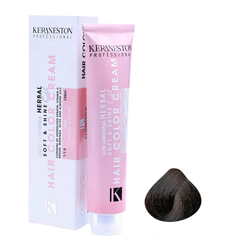 رنگ مو کرانستون مدل SILKY EFFECT شماره 4.1 حجم 120 میلی لیتر رنگ قهوه ای خاکستری متوسط