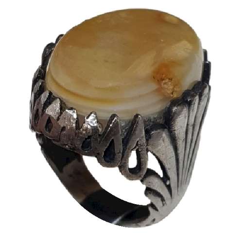 انگشتر نقره مردانه مدل عقیق سلیمانی حجرالسلطان اصل ASHSPA2019