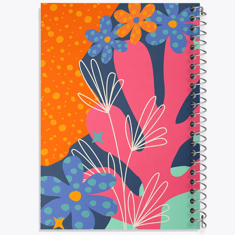 دفتر ژورنال نویسی 50 برگ خندالو مدل نقطه ای طرح گل گلی کد N948