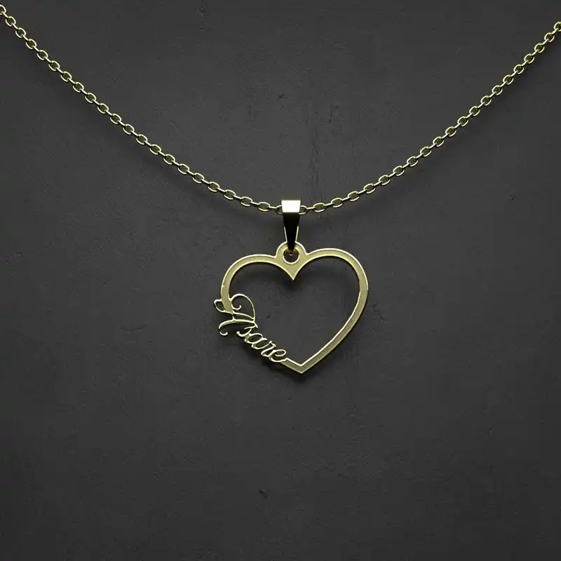 گردنبند طلا 18 عیار زنانه مدوپد مدل اسم Asare کد WW2-1-1048