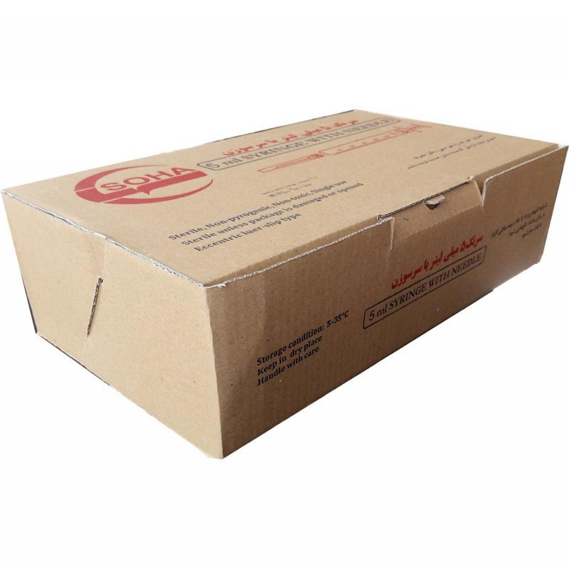 سرنگ سها مدل لوئر اسلیپ ظرفیت 5 سی سی بسته 250 عددی