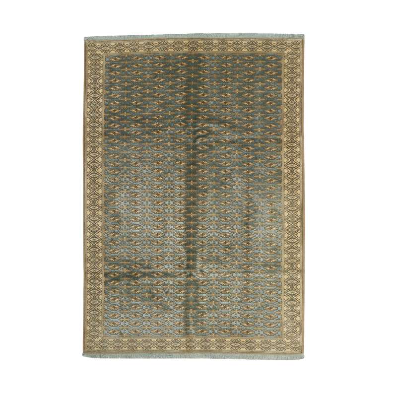 فرش نیمه دستبافت شش و نیم متری مدل گل ابریشم کد 542893