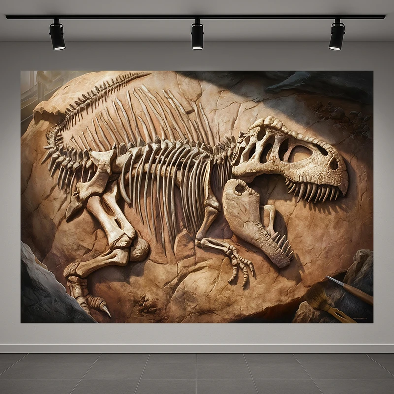 پوستر طرح فسیل مدل تی رکس کد PD1311130