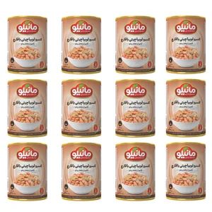 کنسرو لوبیا چیتی با قارچ مانیلو - 370 گرم بسته 12 عددی