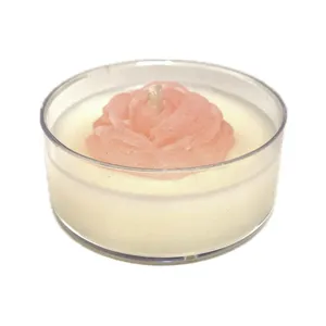 شمع دست ساز تاو طرح شکوفه گل رز معطر مدل T1051