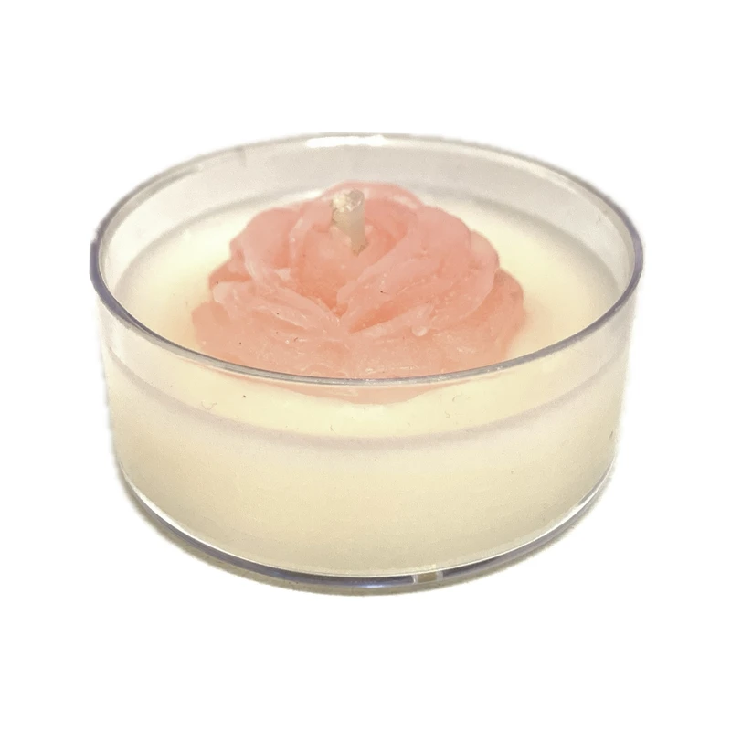 شمع دست ساز تاو طرح شکوفه گل رز معطر مدل T1051