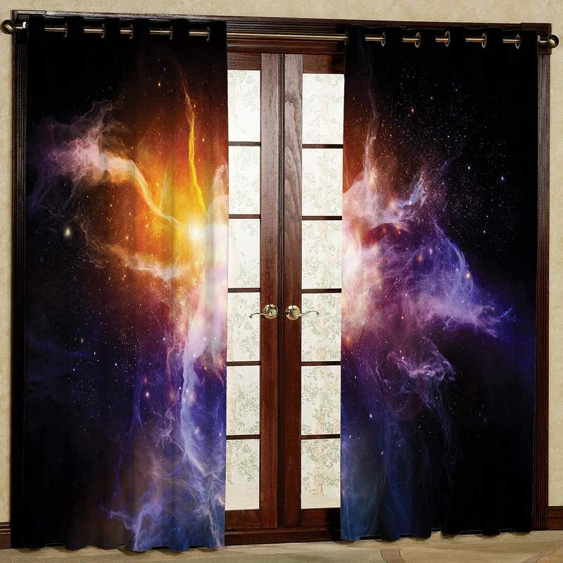 پرده مدل کهکشان مخمل پانچی کد 2254 سایز 200x140 سانتی متر